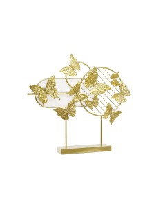 Figurine Décorative DKD Home Decor Doré Métal Papillons (63 x 9 x 58,4 cm)