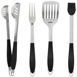 Ensemble d'ustensiles pour barbecue Aktive 4 Pièces Barbecue Acier inoxydable 10 x 42 x 4 cm (4 Unités) 2