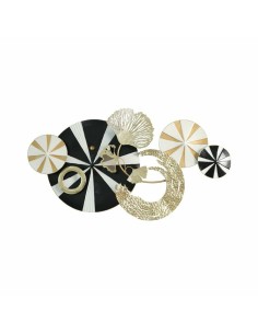 Décoration murale DKD Home Decor Noir Doré Métal Moderne (91 x 8,3 x 49,5 cm)