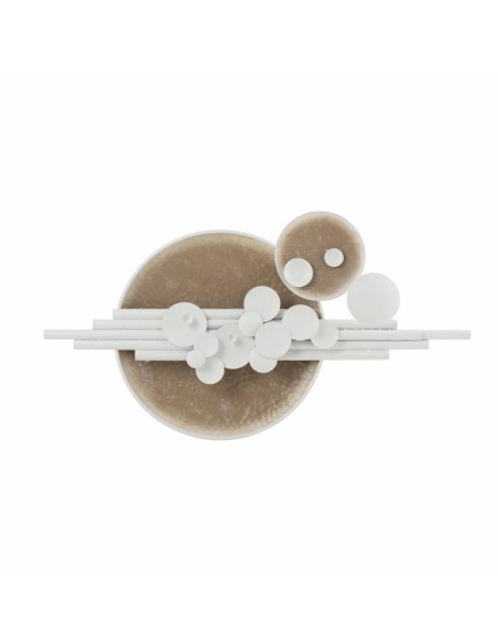 Décoration murale DKD Home Decor Abstrait Beige Métal Blanc Moderne (119 x 10 x 65 cm)