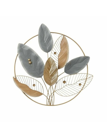 Décoration murale DKD Home Decor Métal Multicouleur Moderne Encadrée Feuille d'une plante (83,8 x 5,7 x 87,6 cm)
