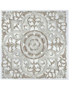 Décoration murale DKD Home Decor Blanc Mandala Bois MDF (60 x 2 x 60 cm)