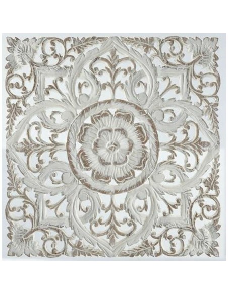 Décoration murale DKD Home Decor Blanc Mandala Bois MDF (60 x 2 x 60 cm)