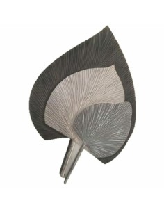 Décoration murale DKD Home Decor Gris Bois MDF Feuille d'une plante (59 x 2 x 91 cm)