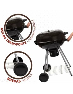 Roues de barbecue au charbon de bois Aktive Textilene 57 x 86 cm Noir 2
