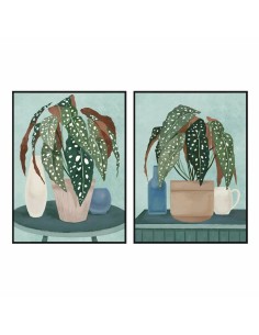 Cadre DKD Home Decor 90 x 4 x 120 cm Plante Urbaine (2 Unités)