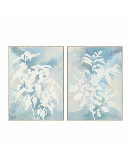Cadre DKD Home Decor 90 x 4 x 120 cm Feuille d'une plante Scandinave (2 Unités)