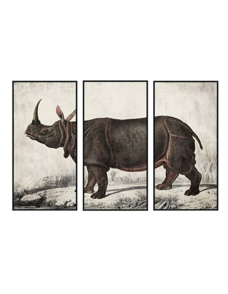 Cadre DKD Home Decor Colonial Rhinocéros (180 x 4 x 120 cm)
