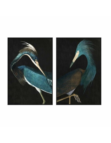 Cadre DKD Home Decor 80 x 4 x 120 cm Oiseau Oriental (2 Unités)