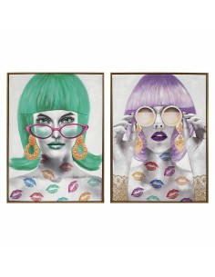 Cadre DKD Home Decor 60 x 3,5 x 80 cm Fashion Girls (2 Unités)