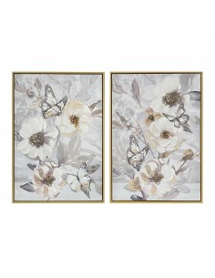 Cadre DKD Home Decor Fleurs (50 x 3,5 x 70 cm) (2 Unités)