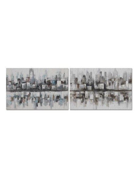 Cadre DKD Home Decor 120 x 2,8 x 80 cm Abstrait Loft (2 Unités)