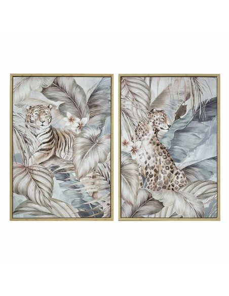 Cadre DKD Home Decor Tropical Jungle (2 Unités)