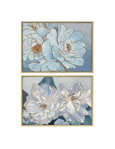 Cadre DKD Home Decor 100 x 4 x 70 cm Fleurs Romantique (2 Unités)