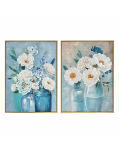 Toile DKD Home Decor 60 x 3,5 x 80 cm Vase Shabby Chic (2 Unités)