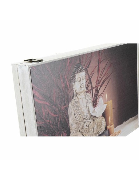 Boîte Décorative DKD Home Decor Multicouleur Bois MDF Buda Compteur (2 Unités)