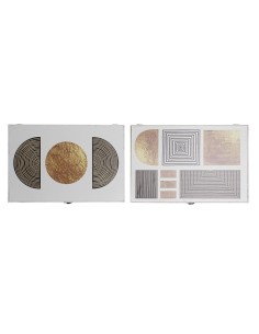 Boîte Décorative DKD Home Decor Noir Doré Bois MDF (2 Unités)