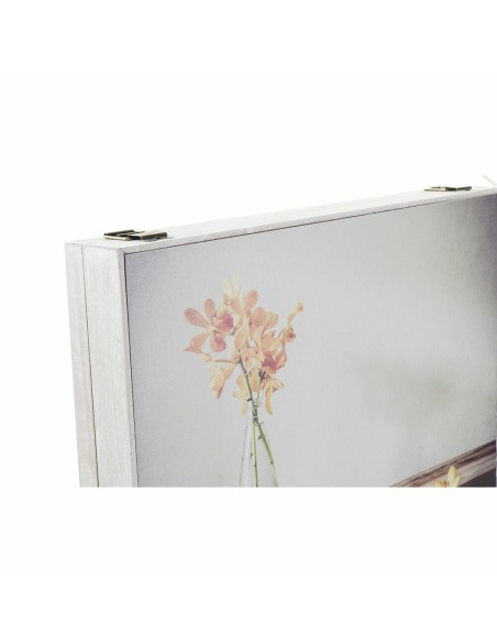 Boîte Décorative DKD Home Decor Jaune Beige Rose Bois MDF Fleurs Vase Compteur (2 Unités)