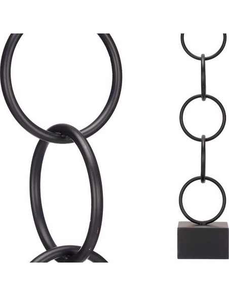 Figurine Décorative Anneaux Noir Métal (12,5 x 60,5 x 12,5 cm)