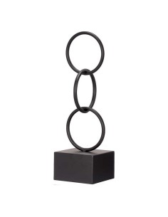 Figurine Décorative Anneaux Noir Métal (12,5 x 40,5 x 12,5 cm)