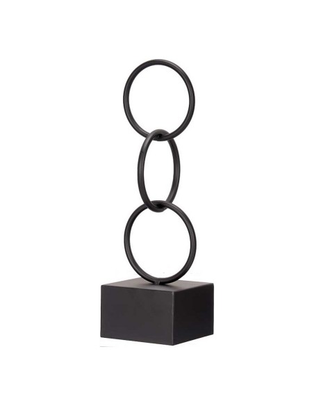 Figurine Décorative Anneaux Noir Métal (12,5 x 40,5 x 12,5 cm)