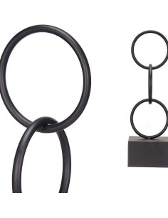 Figurine Décorative Anneaux Noir Métal (12,5 x 40,5 x 12,5 cm) 2