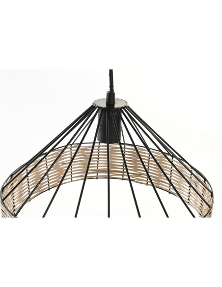 Suspension DKD Home Decor 35 x 35 x 22 cm Noir Métal Rotin 50 W (2 Unités)