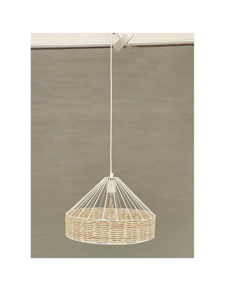 Suspension DKD Home Decor 35 x 35 x 22 cm Noir Métal Rotin 50 W (2 Unités)
