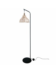 Lampadaire DKD Home Decor Noir Métal Marron Rotin (40 x 40 x 160 cm)