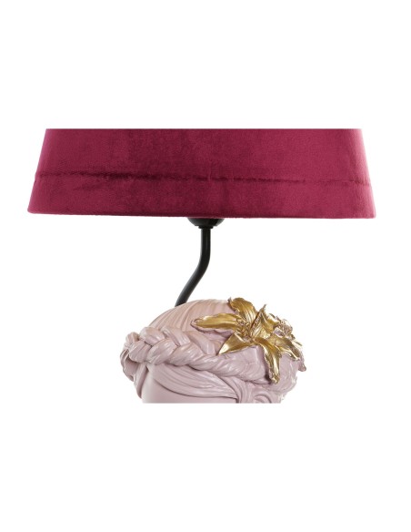 Lampe de bureau DKD Home Decor Rouge Résine Rose clair 220 V 50 W 30 x 30 x 49 cm (2 Unités)