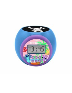 Radio réveil avec projecteur LCD Lexibook Stitch Bleu Multicouleur