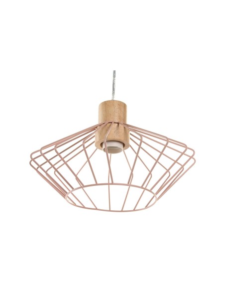 Suspension DKD Home Decor 34 x 34 x 21 cm Argenté Noir Gris Rose Métal Blanc 50 W 60 W Pin