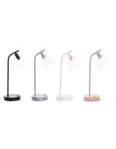 Lampe de bureau DKD Home Decor 22 x 15 x 46 cm Verre Argenté Noir Gris Rose Métal Blanc 220 V 40 W 25 W 4 Pièces