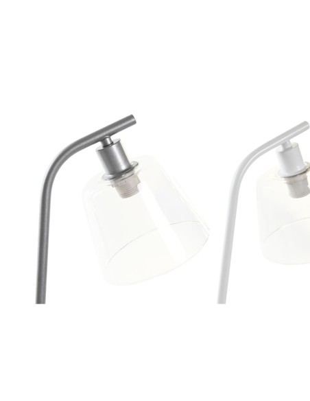 Lampe de bureau DKD Home Decor 22 x 15 x 46 cm Verre Argenté Noir Gris Rose Métal Blanc 220 V 40 W 25 W 4 Pièces