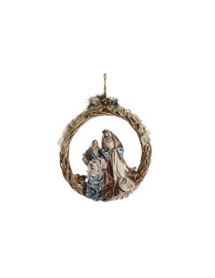 Crèche de Noël DKD Home Decor Bleu Doré Couronne 30 x 5 x 30 cm 50 x 10 x 57 cm
