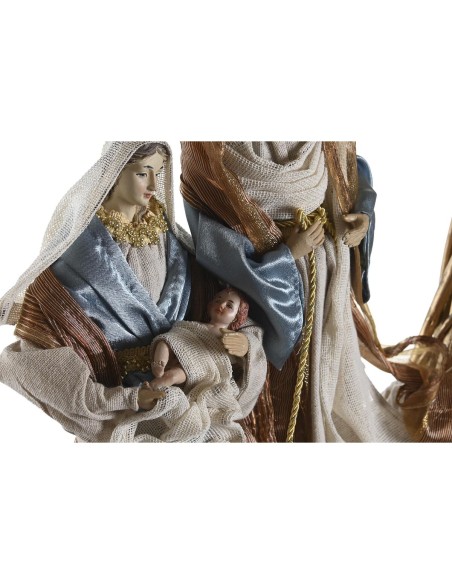 Crèche de Noël DKD Home Decor Bleu Doré Couronne 30 x 5 x 30 cm 50 x 10 x 57 cm