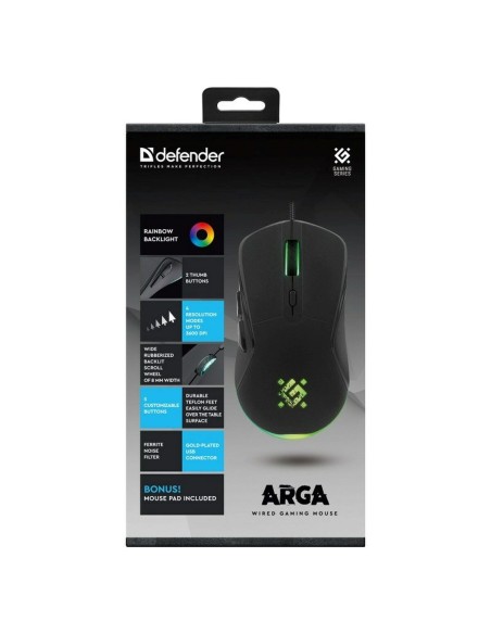 Souris Gaming Defender GM-049 ARGA Noir 3600 DPI