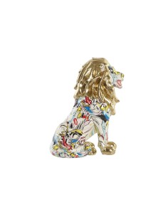 Figurine Décorative DKD Home Decor Doré Lion Résine Multicouleur Moderne (21 x 14,5 x 27 cm) (15 x 21 x 27 cm)