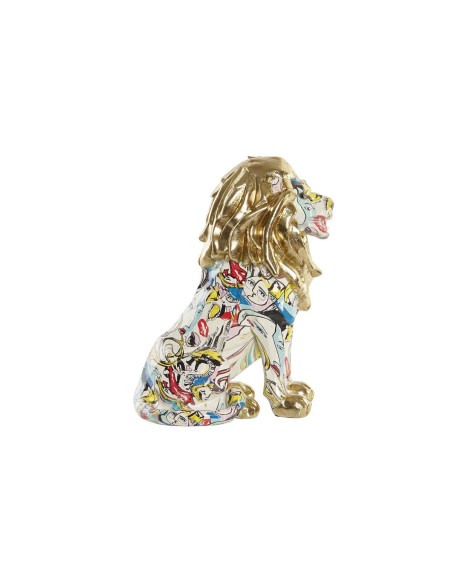 Figurine Décorative DKD Home Decor Doré Lion Résine Multicouleur Moderne (21 x 14,5 x 27 cm) (15 x 21 x 27 cm)