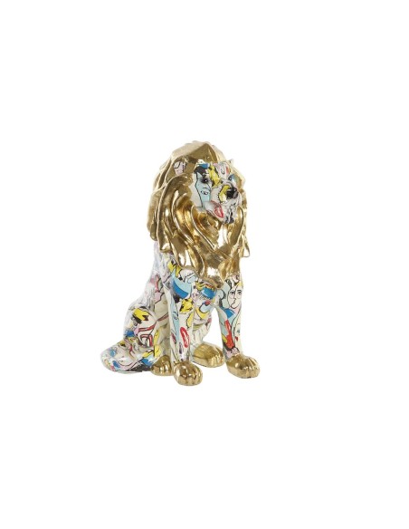Figurine Décorative DKD Home Decor Doré Lion Résine Multicouleur Moderne (21 x 14,5 x 27 cm) (15 x 21 x 27 cm)