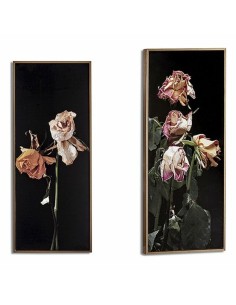 Cadre Doré Fleurs Noir Contre-plaqué (21,2 x 2 x 51,2 cm)