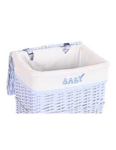 Lot de paniers DKD Home Decor Bleu Celeste osier Enfant 44 x 34 x 56 cm (5 Pièces) 2