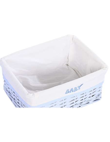 Lot de paniers DKD Home Decor Bleu Celeste osier Enfant 44 x 34 x 56 cm (5 Pièces)