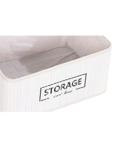 Lot de paniers DKD Home Decor Blanc Bambou 40 x 30 x 46 cm (5 Pièces) 2