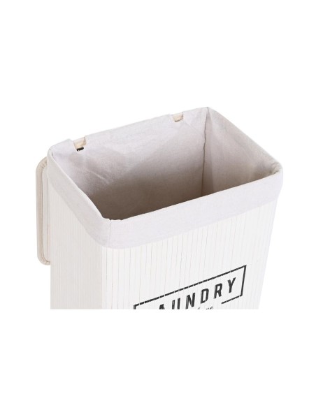 Lot de paniers DKD Home Decor Blanc Bambou 40 x 30 x 46 cm (5 Pièces)