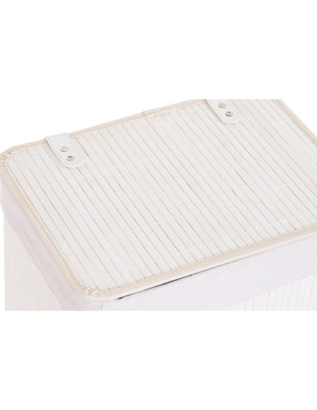 Lot de paniers DKD Home Decor Blanc Bambou 40 x 30 x 46 cm (5 Pièces)