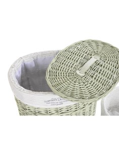 Lot de paniers DKD Home Decor Vert osier 51 x 37 x 56 cm (5 Pièces) 2
