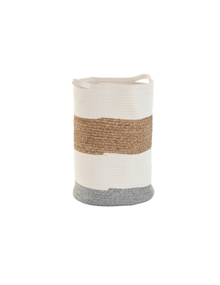 Panier décoratif DKD Home Decor Blanc Fibre naturelle 36 x 36 x 52 cm