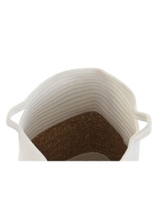 Panier décoratif DKD Home Decor Blanc Fibre naturelle 36 x 36 x 52 cm 2