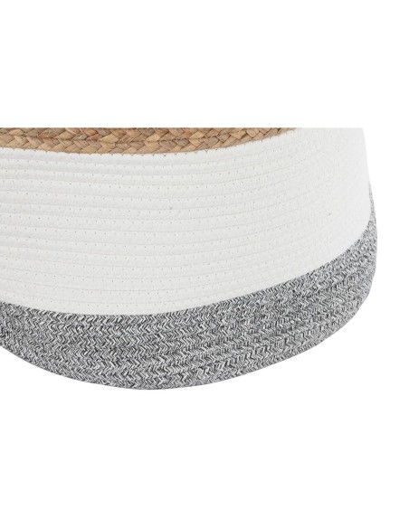 Panier décoratif DKD Home Decor Blanc Fibre naturelle 36 x 36 x 52 cm